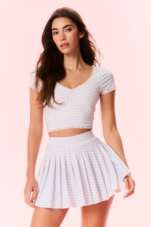 Loveshackfancy Dancia Gingham Print Active Skort