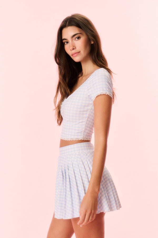 Loveshackfancy Dancia Gingham Print Active Skort