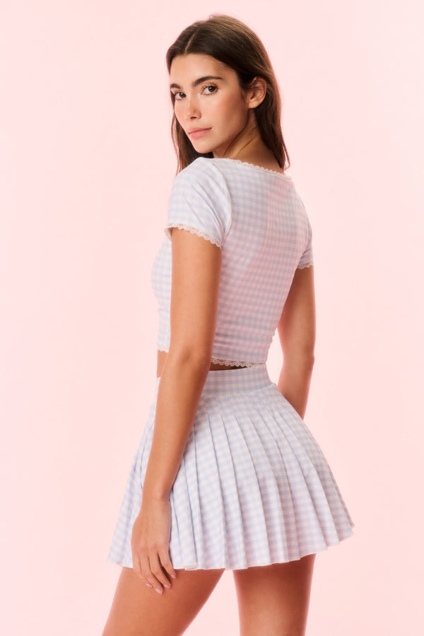 Loveshackfancy Dancia Gingham Print Active Skort