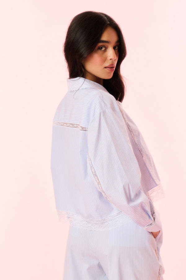 Loveshackfancy Delano Cotton Pinstripe Shirt