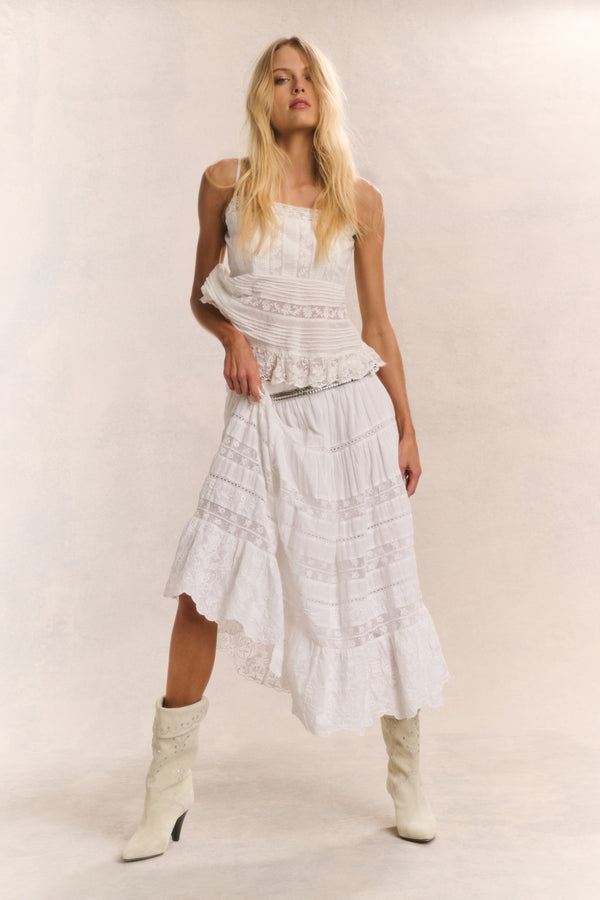 Loveshackfancy Donna Heritage Midi Skirt