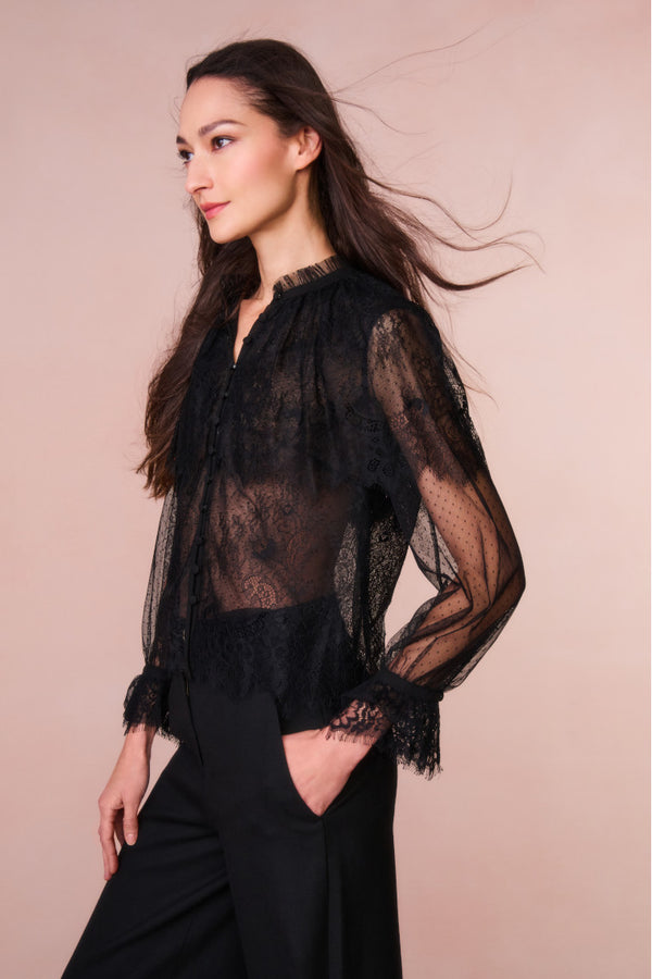 Loveshackfancy Duquette Sheer Lace Top