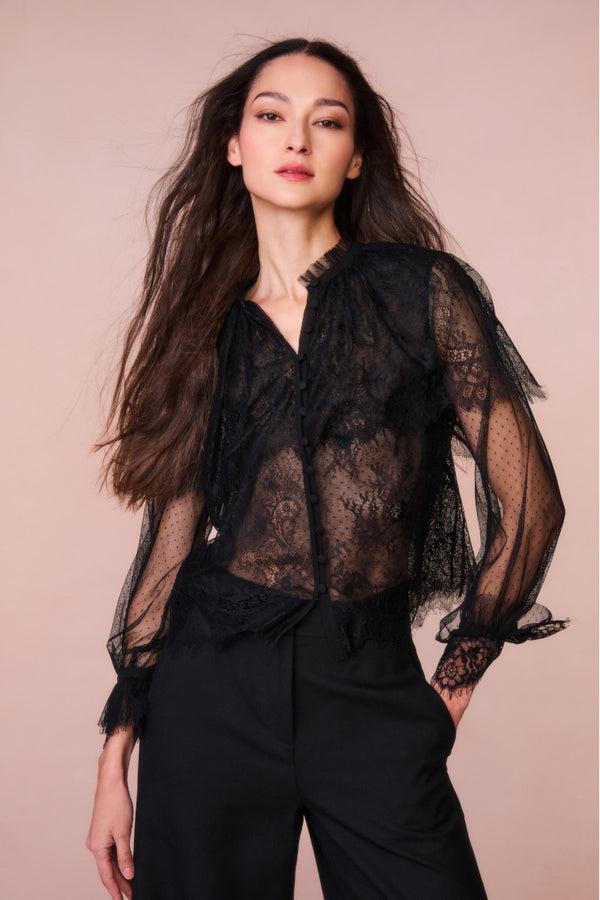 loveshackfancy Duquette Sheer Lace Top