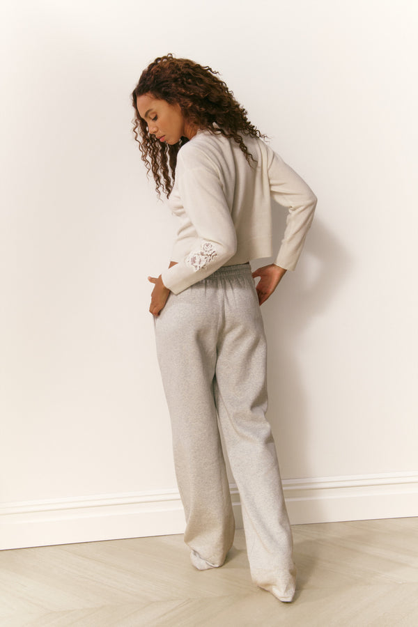 Loveshackfancy Elma Lace Bow Sweatpants