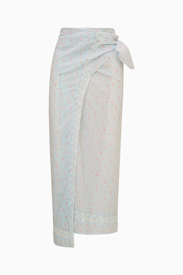 Loveshackfancy Emabella Blue Floral Cotton Sarong