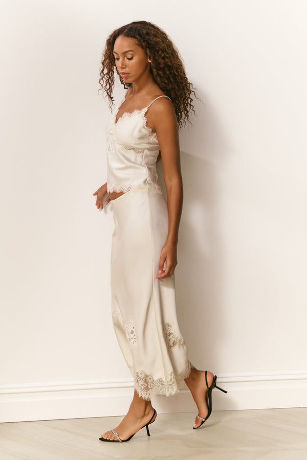 Loveshackfancy Evony Satin Crepe Top