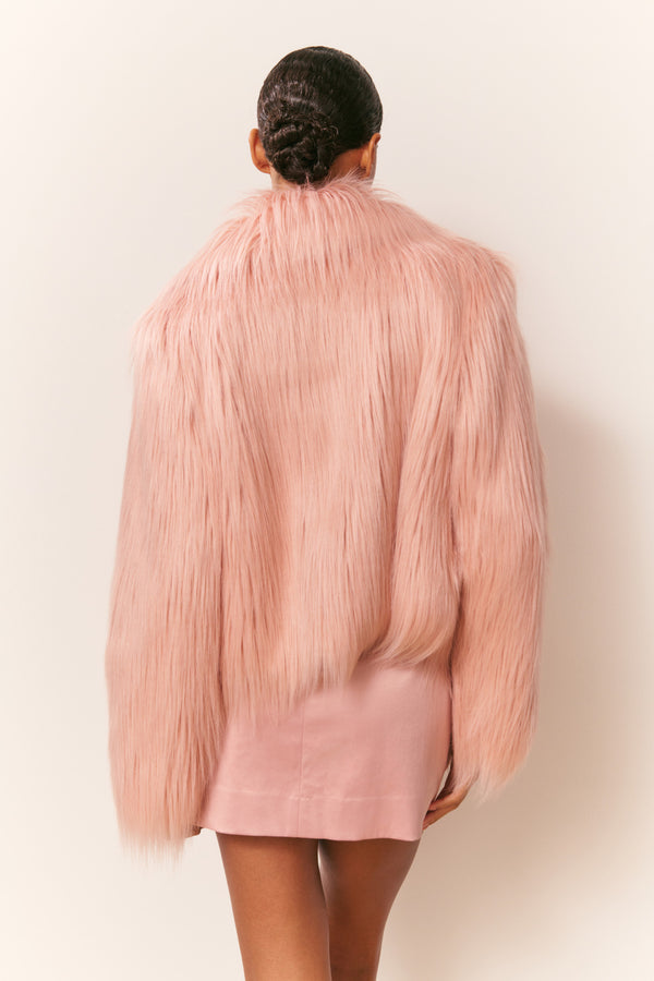 Loveshackfancy Fallon Faux Fur Jacket