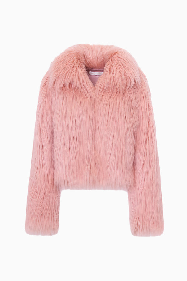 Loveshackfancy Fallon Faux Fur Jacket