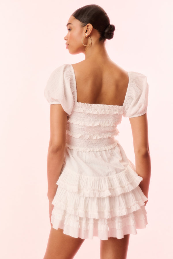 Loveshackfancy Fellows Cotton Ruffle Mini Dress