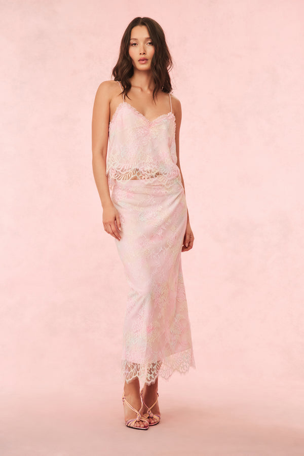 Loveshackfancy Ferni Tie-Dye Lace Cami Top