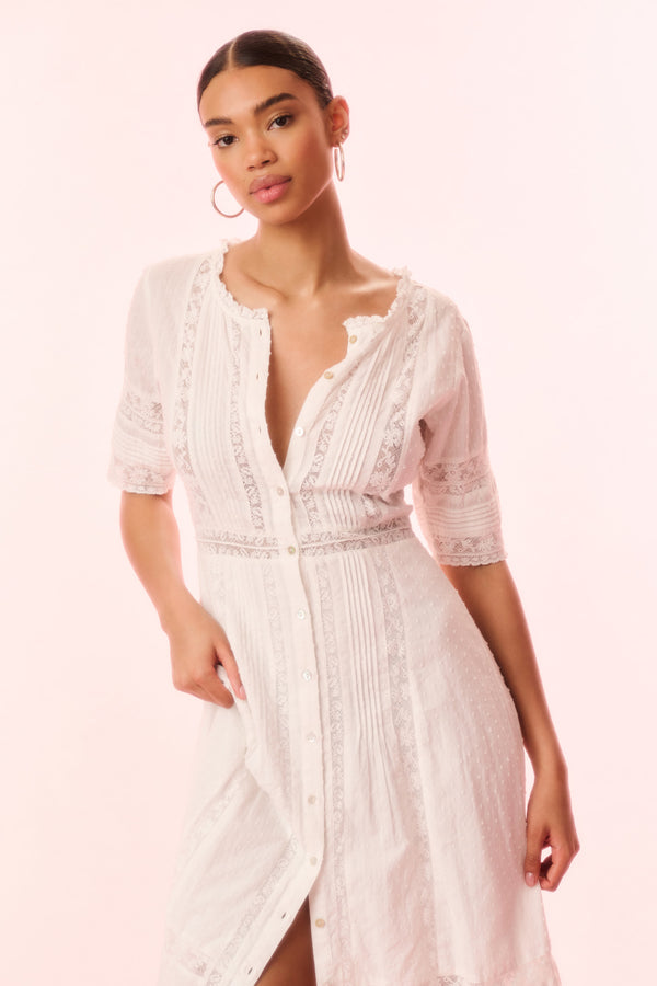 Loveshackfancy Francilla Cotton Midi Dress