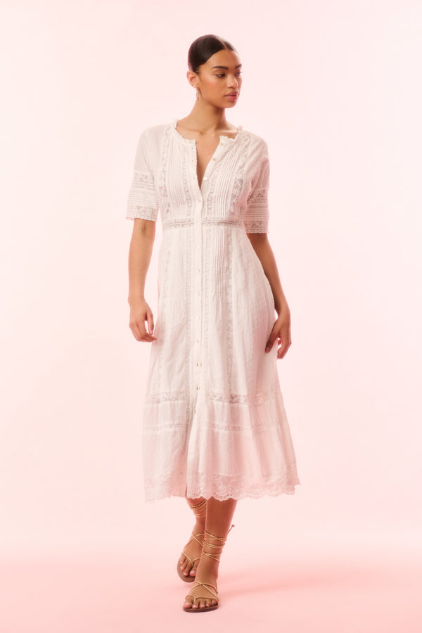 Loveshackfancy Francilla Cotton Midi Dress