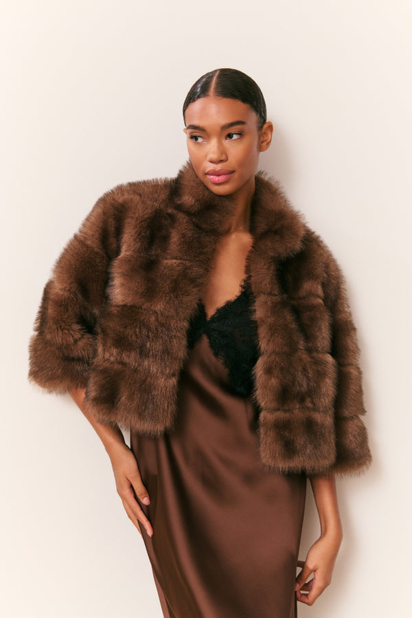 Loveshackfancy Gelman Faux Fur Jacket