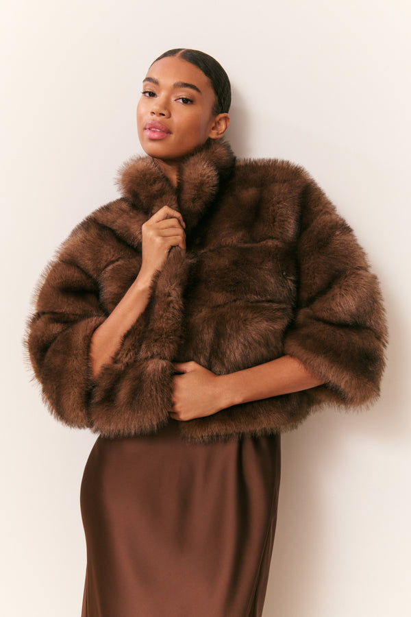 Loveshackfancy Gelman Faux Fur Jacket