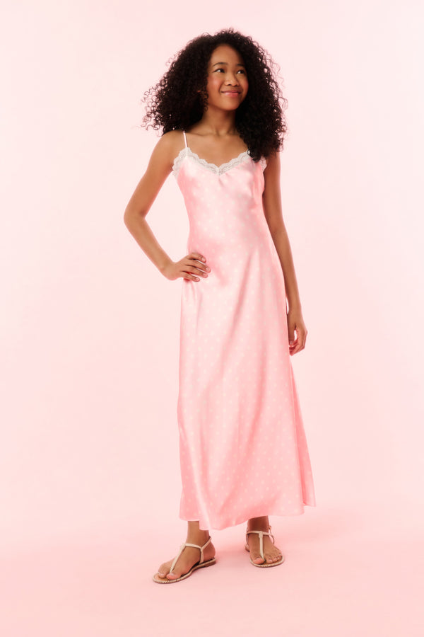 Loveshackfancy Girls Adelise Polkadot Slip Dress