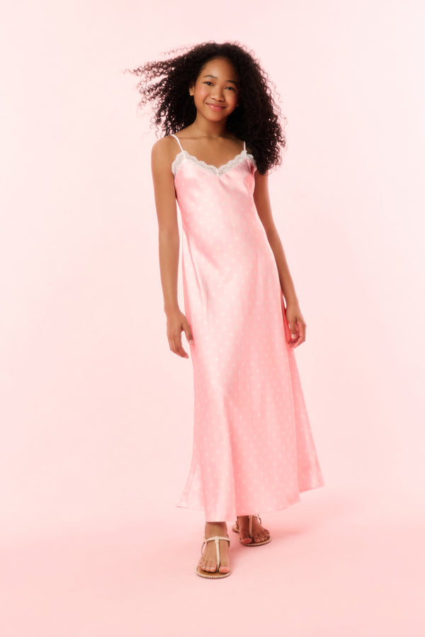 loveshackfancy Girls Adelise Polkadot Slip Dress