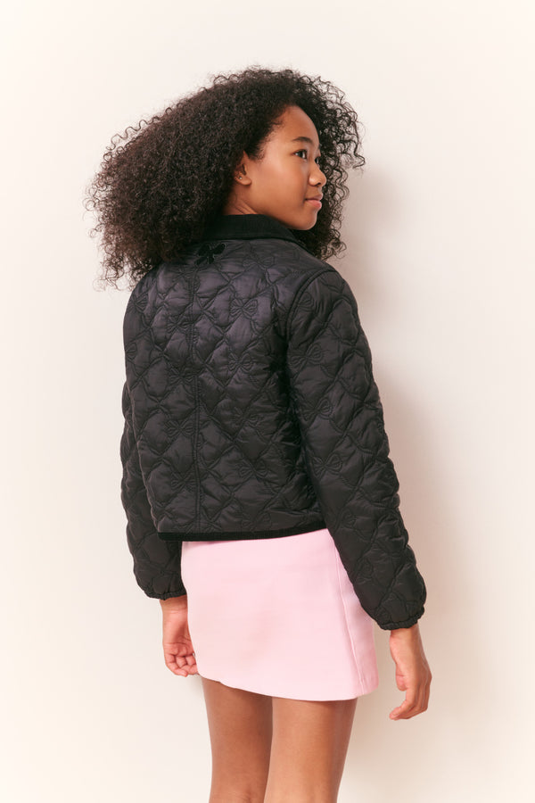 Loveshackfancy Girls Aubrina Quilted Bow Jacket