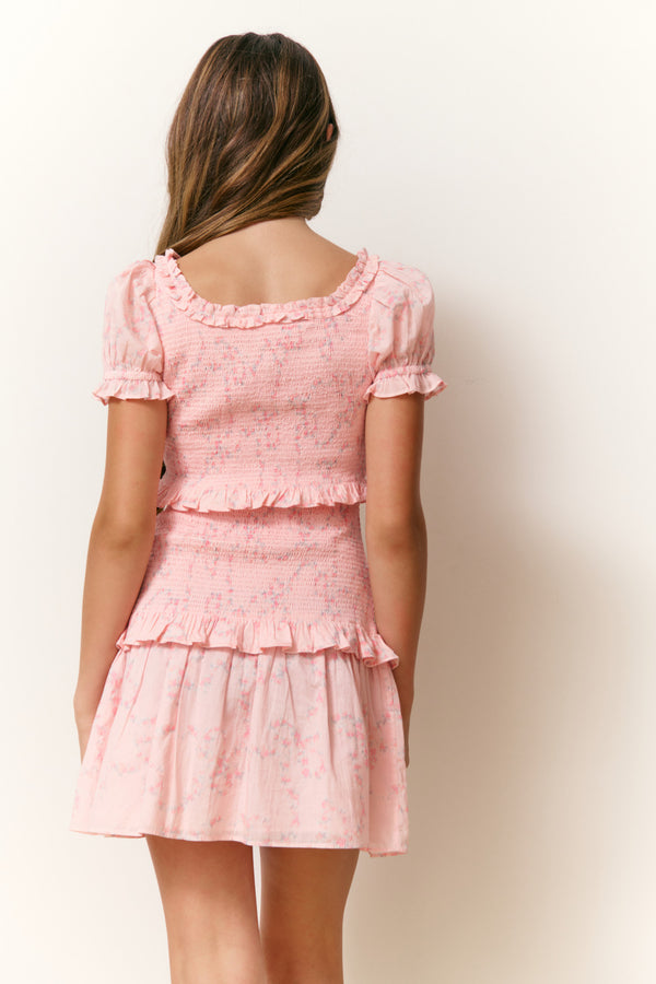 Loveshackfancy Girls Banson Luna Rosa Fleur Dress