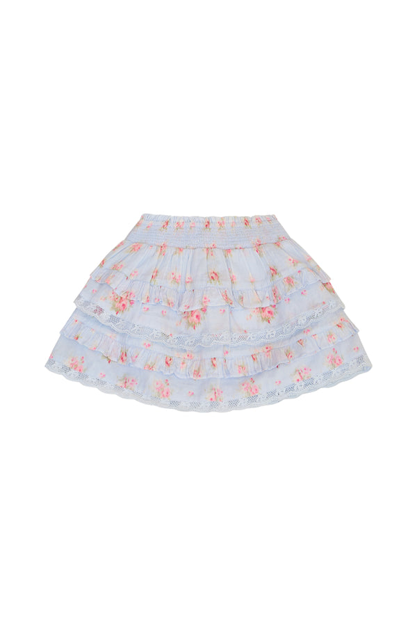 Loveshackfancy Girls Billie Blue Floral Mini Skirt