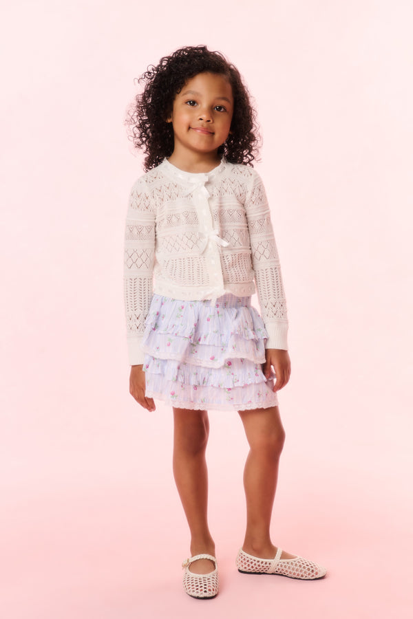 Loveshackfancy Girls Billie Floral Striped Skirt