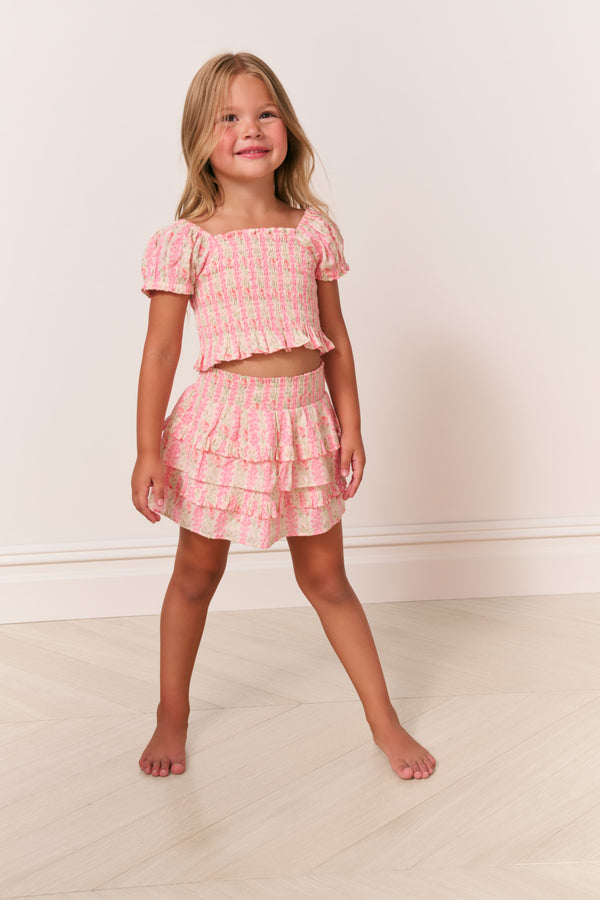 Loveshackfancy Girls Billie Heirloom Print Skirt