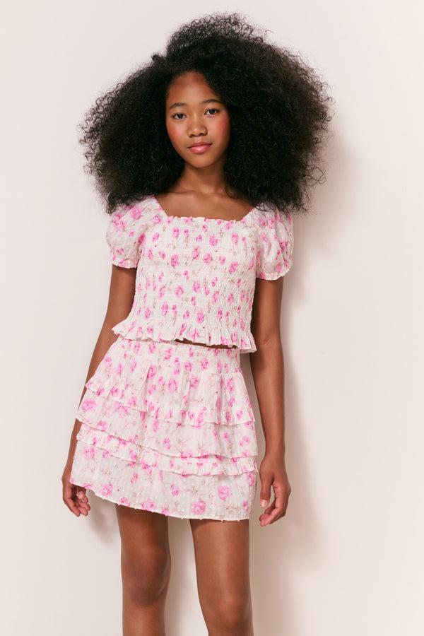 loveshackfancy Girls Billie Heirloom Print Skirt