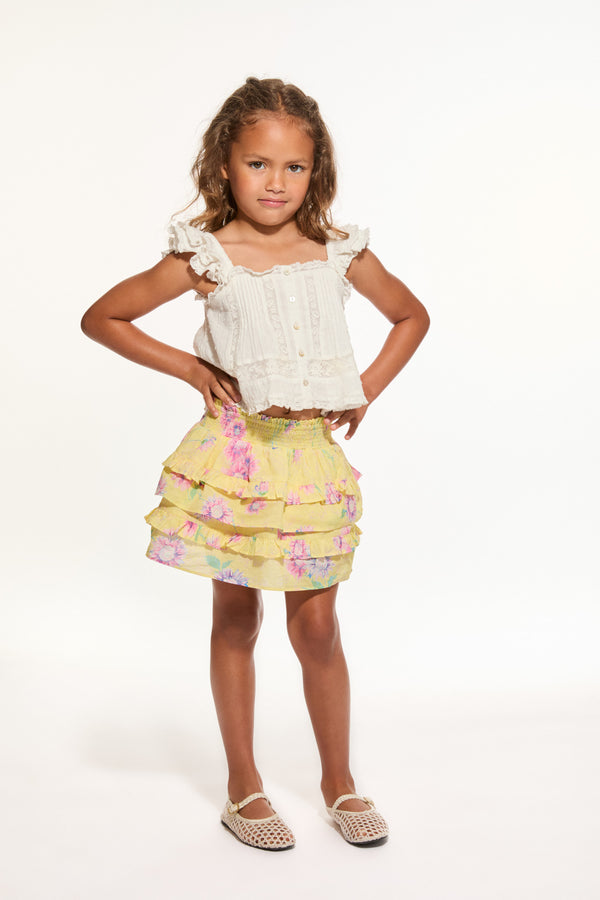 loveshackfancy Girls Billie Upcycled Cotton Skirt