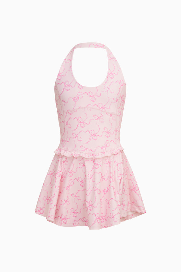 Loveshackfancy Girls Carmon Bow Print Active Dress