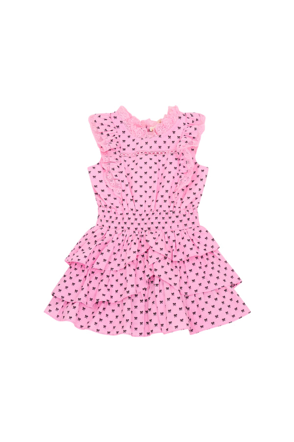 Loveshackfancy Girls Decker Cotton Bow Dress