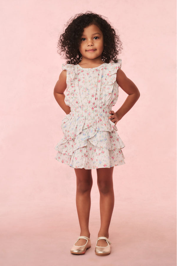 loveshackfancy Girls Decker Cotton Floral Dress
