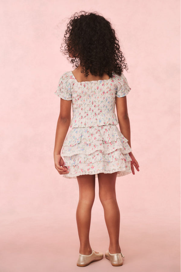 Loveshackfancy Girls Fabielle Cotton Floral Top