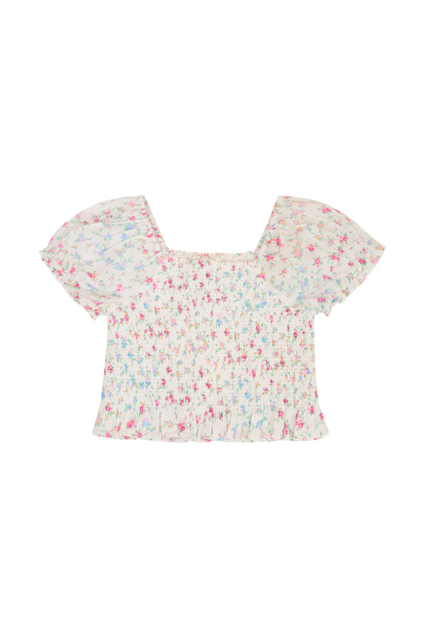 Loveshackfancy Girls Fabielle Cotton Floral Top