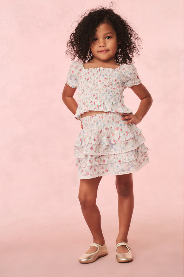 loveshackfancy Girls Fabielle Cotton Floral Top