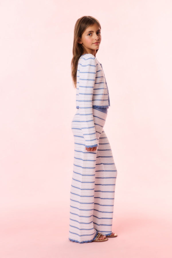 Loveshackfancy Girls Fawna Striped Crochet Pants