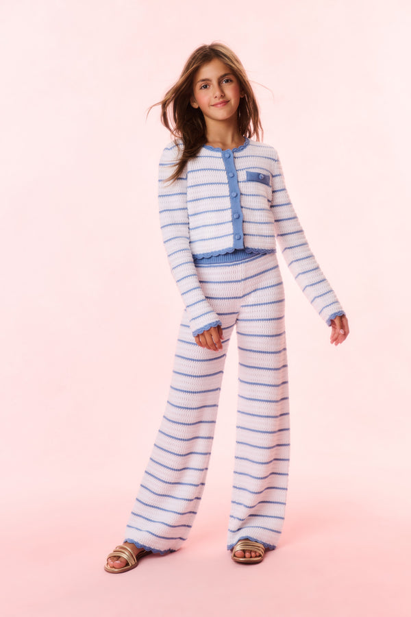loveshackfancy Girls Fawna Striped Crochet Pants