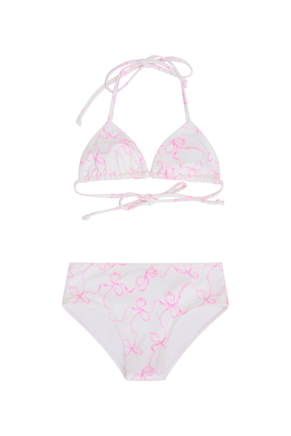 loveshackfancy Girls Finnie Bow Print Bikini