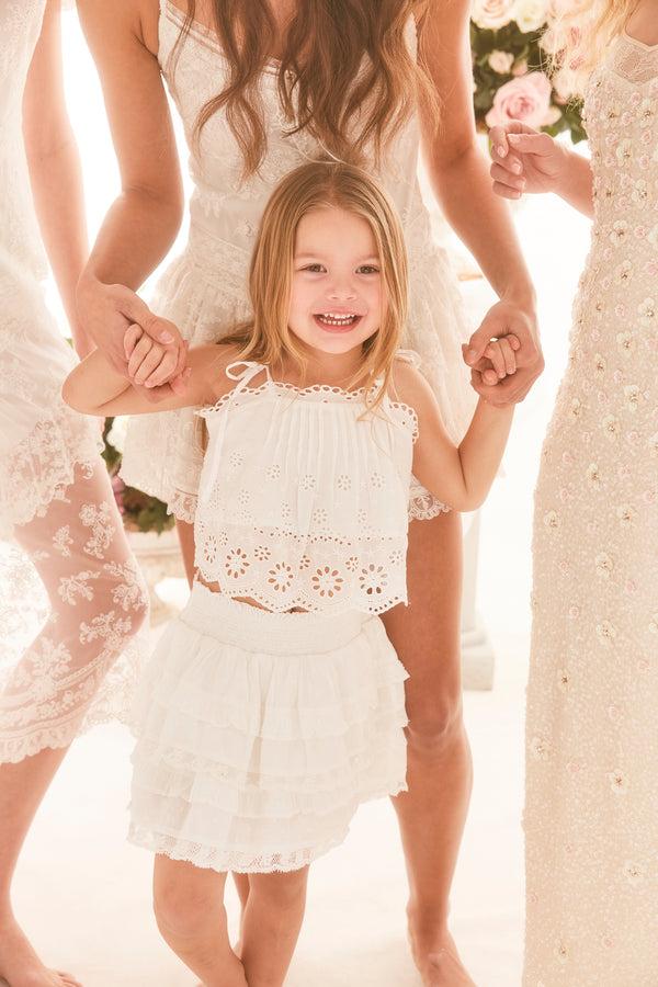 Loveshackfancy Girls Galine Eyelet Lace Top