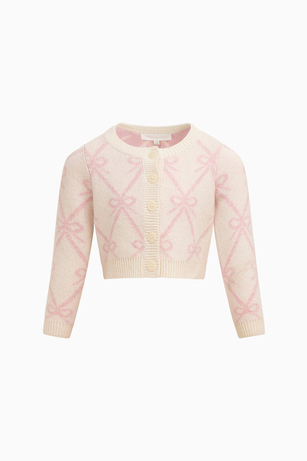 Loveshackfancy Girls Hani Knit Bow Cardigan