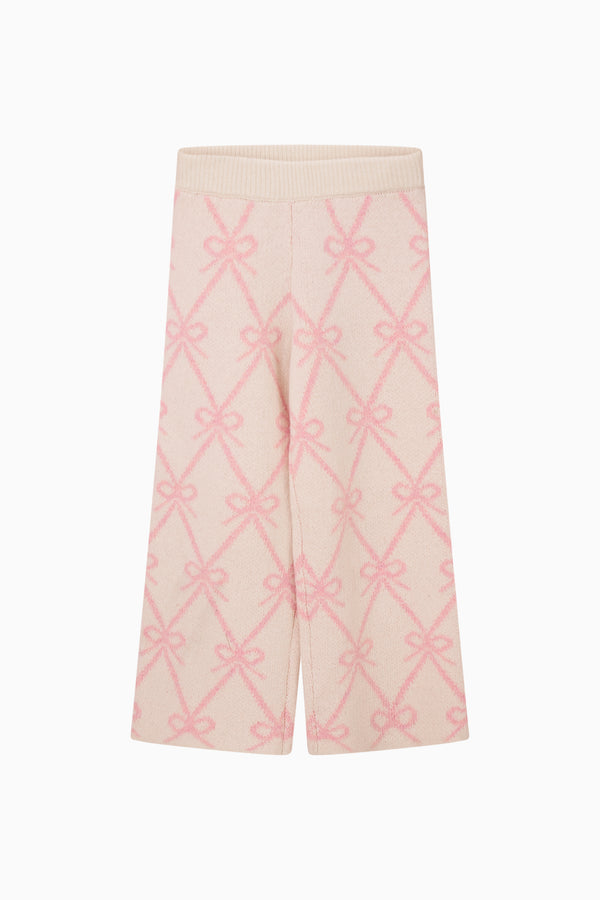 Loveshackfancy Girls Kisa Knit Bow Pants