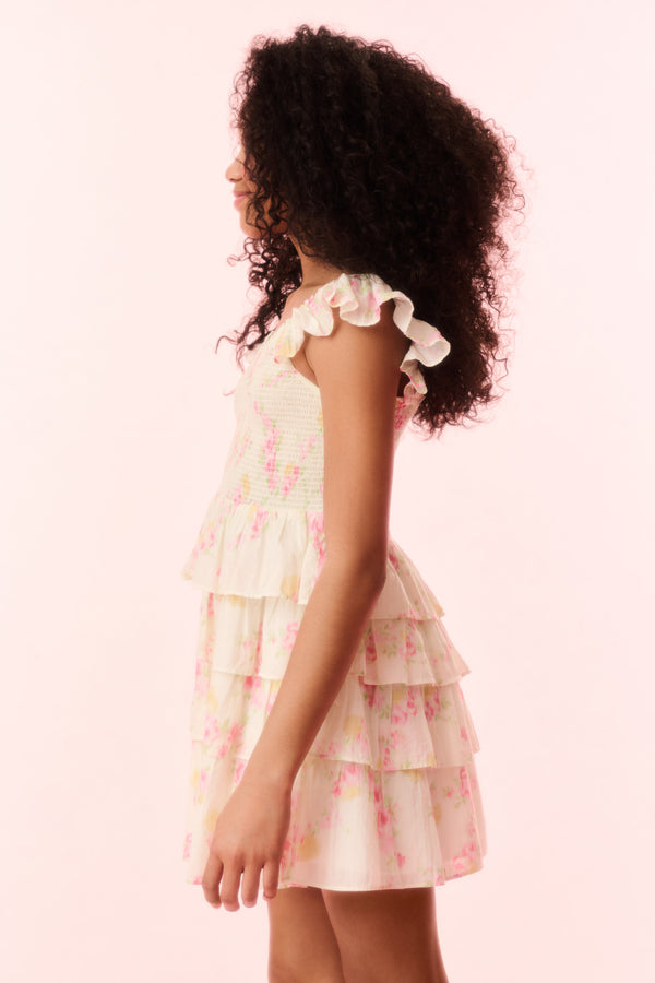 Loveshackfancy Girls Linoette Cotton Floral Dress