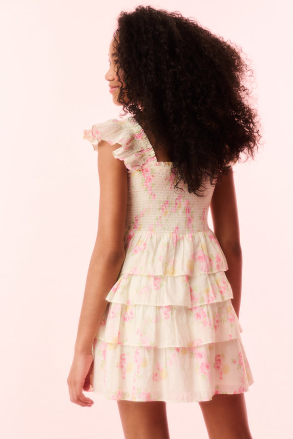 Loveshackfancy Girls Linoette Cotton Floral Dress