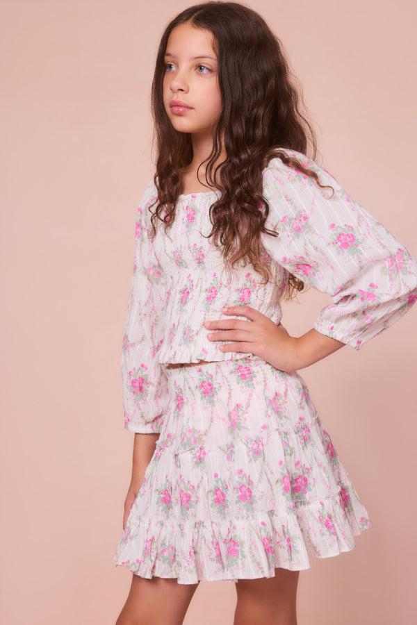 Loveshackfancy Girls Malva Cotton Floral Top