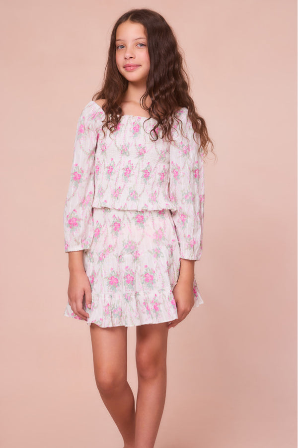 Loveshackfancy Girls Raf Cotton Floral Skirt