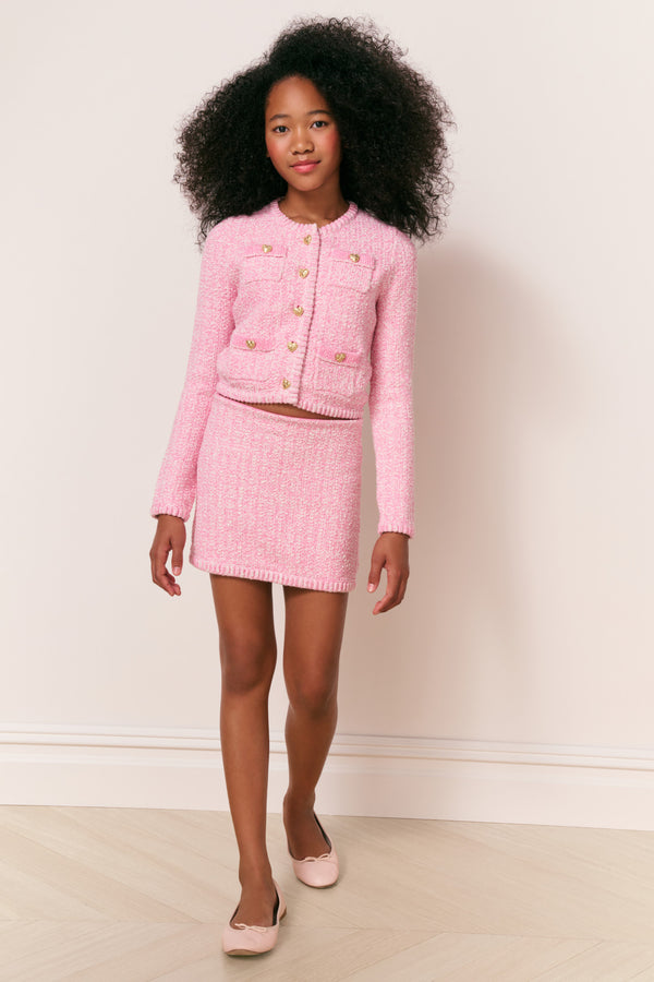 loveshackfancy Girls Rubina Cotton Knit Skirt