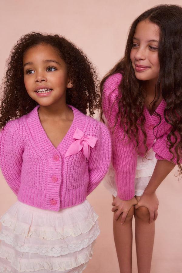 Loveshackfancy Girls Teisha Alpaca Bow Cardigan