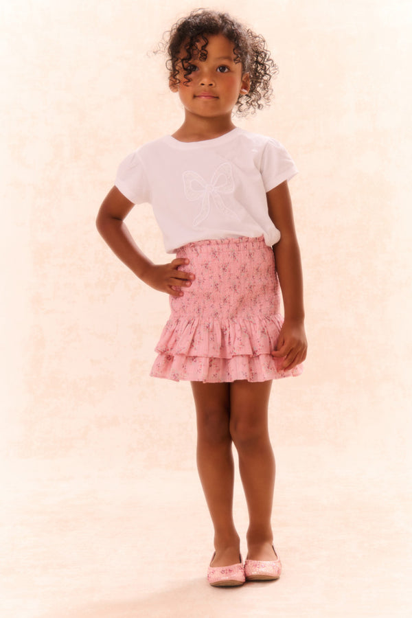 Loveshackfancy Girls Tilliat Cotton Bow Tee