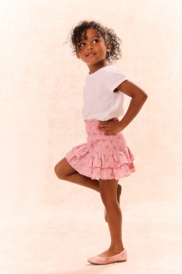 Loveshackfancy Girls Tilliat Cotton Bow Tee