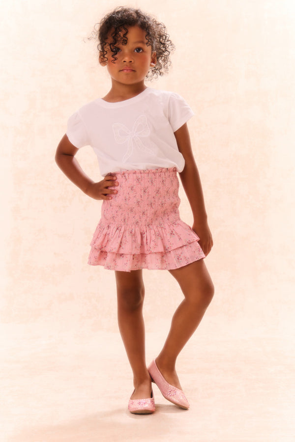 loveshackfancy Girls Tilliat Cotton Bow Tee