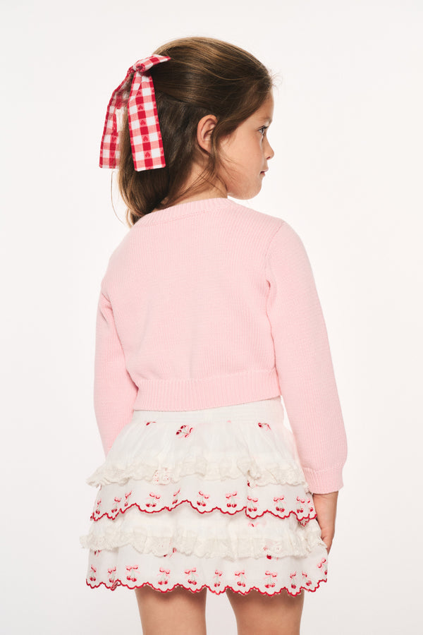Loveshackfancy Girls Viennetta Cotton Flag Sweater