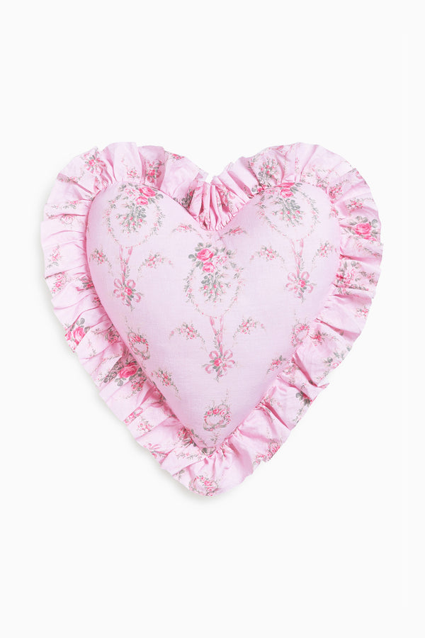 Loveshackfancy Heart Shape Festive Ruffle Pillow